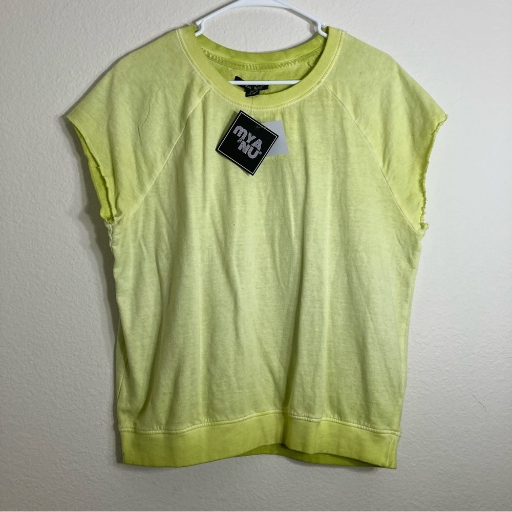 Mya & Nu Cut Off Sweater - XL - Neon Green - NWT